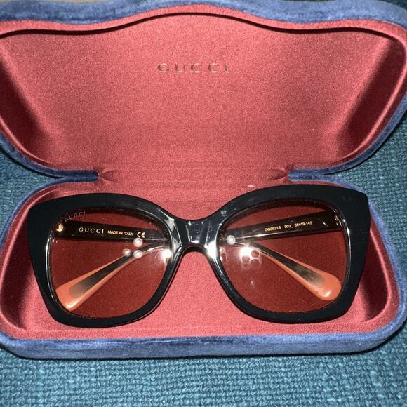 Authentic Gucci RARE Sunglasses Black Pink GG0912S 55 19 145 Oversized With Case - Picture 6 of 14